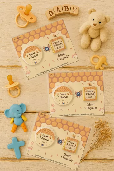 Yeni Doğan ve Baby Shower Çikolatalı Kapak Açacak Magnet Hediyelikleri