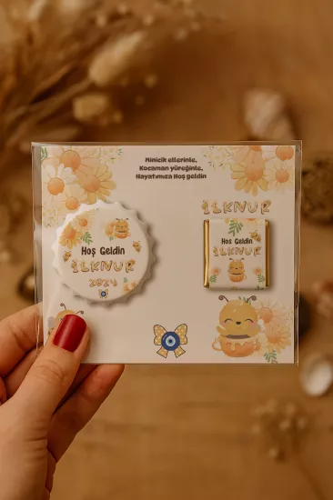 Yeni Doğan ve Baby Shower Çikolatalı Kapak Açacak Magnet Hediyelikleri