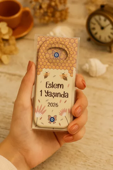 Kişiye Özel Kartlı Uzun Açacak Magnet | Bebek ve Özel Gün Hediyelikleri