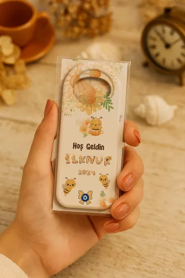 Kişiye Özel Kartlı Uzun Açacak Magnet | Bebek ve Özel Gün Hediyelikleri