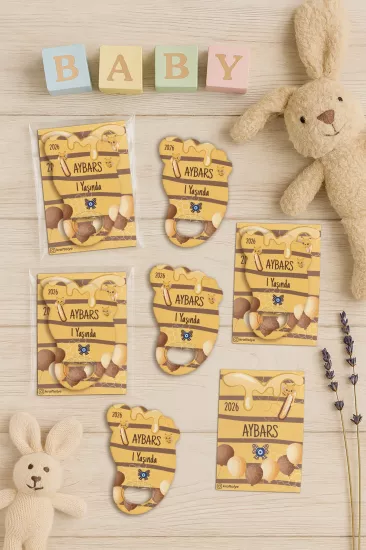 Kartlı Ayak İzi Açacak Magnet|Bebek Hediyelikleri