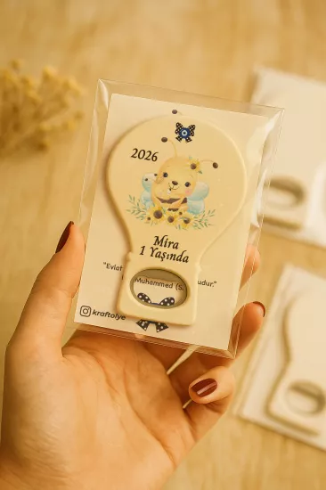 Jelatin Kartlı Bebek Hediyesi Balon Açacak Magnet | Baby Shower – Doğum Günü – Diş Buğdayı