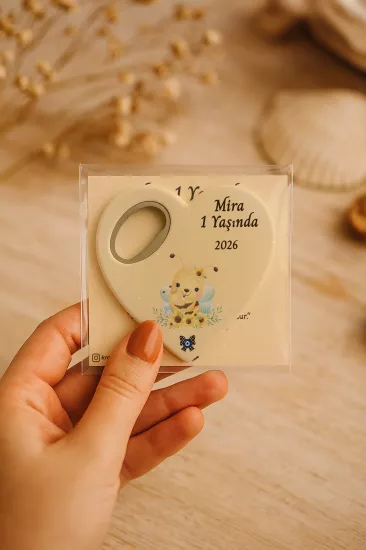 Kartlı Kalp Açacak Magnet | Bebek & Özel Gün Hediyesi