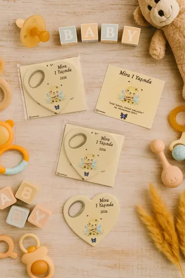 Kartlı Kalp Açacak Magnet | Bebek & Özel Gün Hediyesi