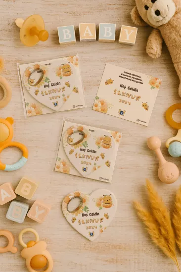 Kartlı Kalp Açacak Magnet | Bebek & Özel Gün Hediyesi