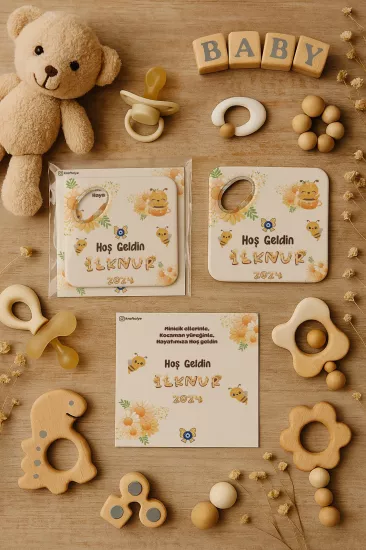 Doğum Günü & Baby Shower Dikdörtgen Açacak Magnet
