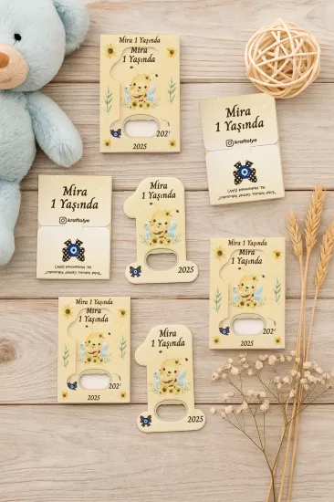 Kutulu 1 Yaş Açacak Magnet | Bebek, Doğum Günü & Baby Shower Hediyesi