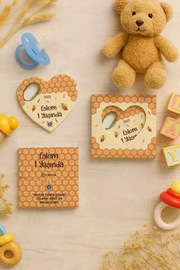Yeni Doğan, Baby Shower ve Doğum Günü Kutulu Kalp Açacak Magnet