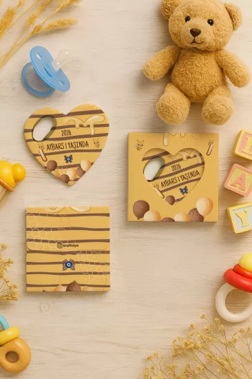 Yeni Doğan, Baby Shower ve Doğum Günü Kutulu Kalp Açacak Magnet