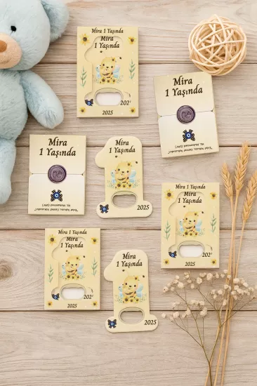 Mühürlü Kutulu 1 Yaş Açacak Magnet | Kişiye Özel Bebek Hediyesi