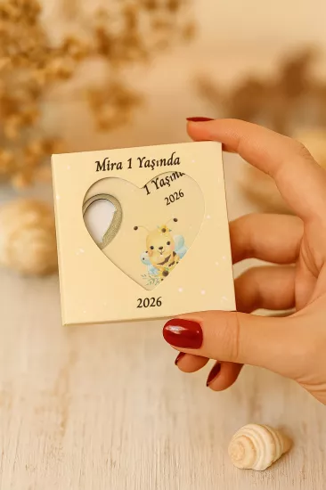 Mühürlü Kutulu Kalp Açacak Magnet | Baby Shower, Yeni Doğan ve Özel Gün Hediyesi