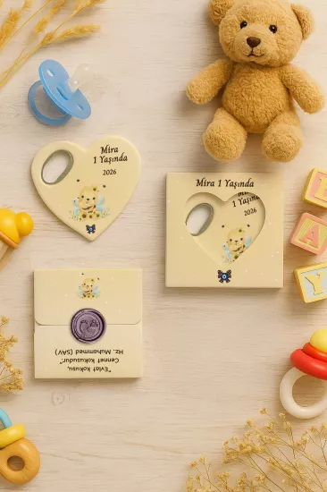 Mühürlü Kutulu Kalp Açacak Magnet | Baby Shower, Yeni Doğan ve Özel Gün Hediyesi