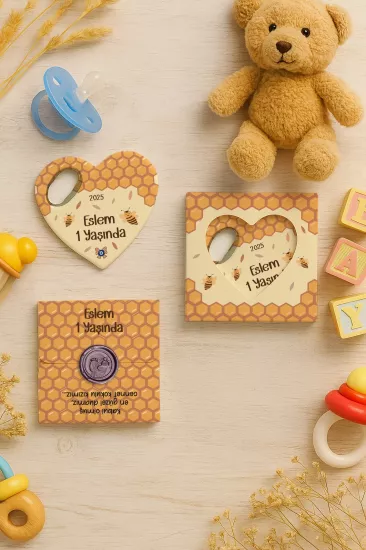 Mühürlü Kutulu Kalp Açacak Magnet | Baby Shower, Yeni Doğan ve Özel Gün Hediyesi