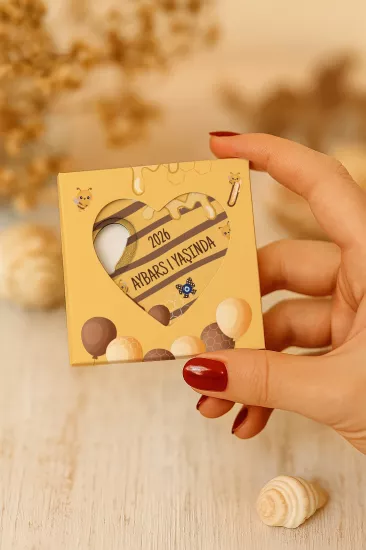 Mühürlü Kutulu Kalp Açacak Magnet | Baby Shower, Yeni Doğan ve Özel Gün Hediyesi