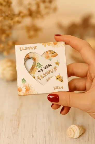 Mühürlü Kutulu Kalp Açacak Magnet | Baby Shower, Yeni Doğan ve Özel Gün Hediyesi