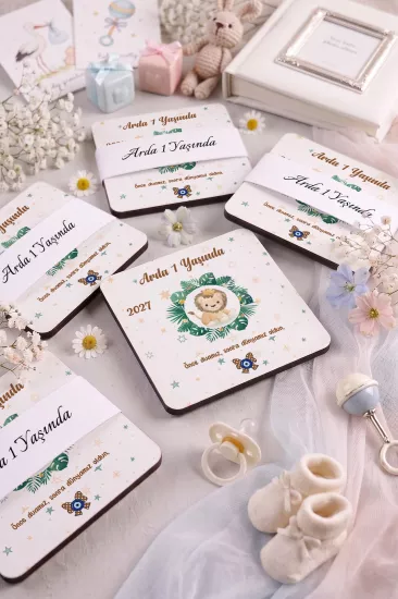 Bebek & Doğum Günü Ahşap Bardak Altlıkları