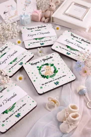 Bebek & Doğum Günü Ahşap Bardak Altlıkları