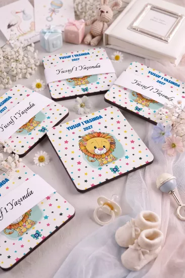 Bebek & Doğum Günü Ahşap Bardak Altlıkları