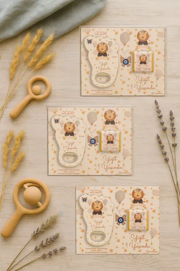 Yeni Doğan Bebek, Doğum Günü, Baby Shower, Diş Buğdayı Hediyesi Çikolatalı Ayak İzi Açacak Magnet