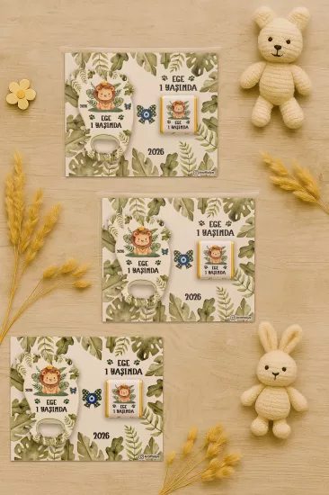 Yeni Doğan Bebek, Doğum Günü, Baby Shower, Diş Buğdayı Hediyesi Çikolatalı Ayak İzi Açacak Magnet