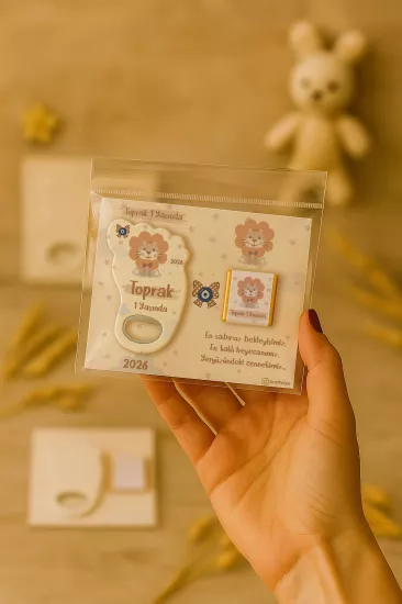 Yeni Doğan Bebek, Doğum Günü, Baby Shower, Diş Buğdayı Hediyesi Çikolatalı Ayak İzi Açacak Magnet