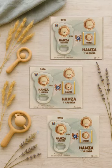 Yeni Doğan Bebek, Doğum Günü, Baby Shower, Diş Buğdayı Hediyesi Çikolatalı Ayak İzi Açacak Magnet