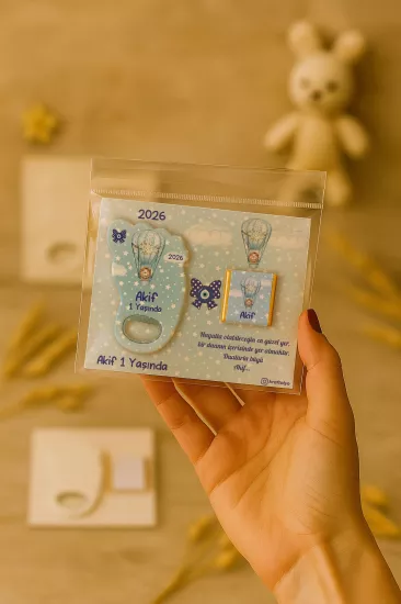 Yeni Doğan Bebek, Doğum Günü, Baby Shower, Diş Buğdayı Hediyesi Çikolatalı Ayak İzi Açacak Magnet