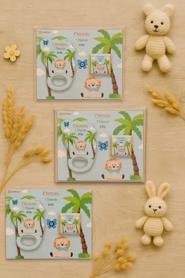 Yeni Doğan Bebek, Doğum Günü, Baby Shower, Diş Buğdayı Hediyesi Çikolatalı Ayak İzi Açacak Magnet