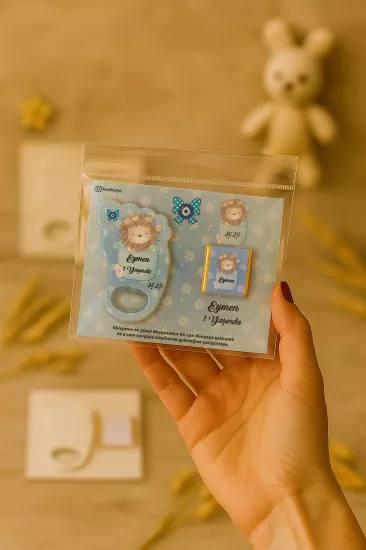 Yeni Doğan Bebek, Doğum Günü, Baby Shower, Diş Buğdayı Hediyesi Çikolatalı Ayak İzi Açacak Magnet