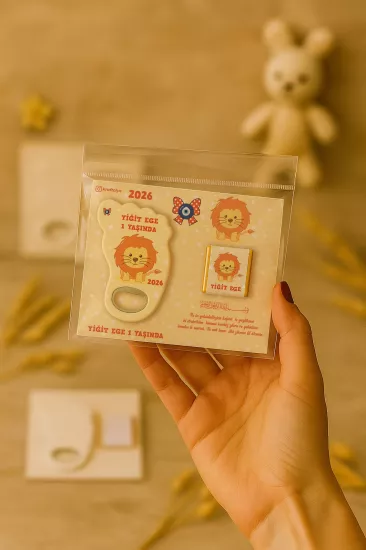 Yeni Doğan Bebek, Doğum Günü, Baby Shower, Diş Buğdayı Hediyesi Çikolatalı Ayak İzi Açacak Magnet