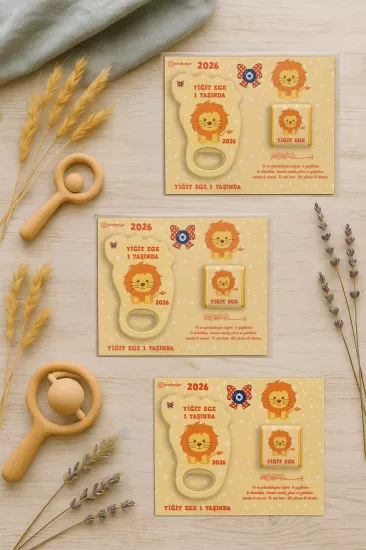 Yeni Doğan Bebek, Doğum Günü, Baby Shower, Diş Buğdayı Hediyesi Çikolatalı Ayak İzi Açacak Magnet