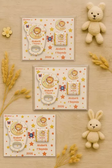 Yeni Doğan Bebek, Doğum Günü, Baby Shower, Diş Buğdayı Hediyesi Çikolatalı Ayak İzi Açacak Magnet