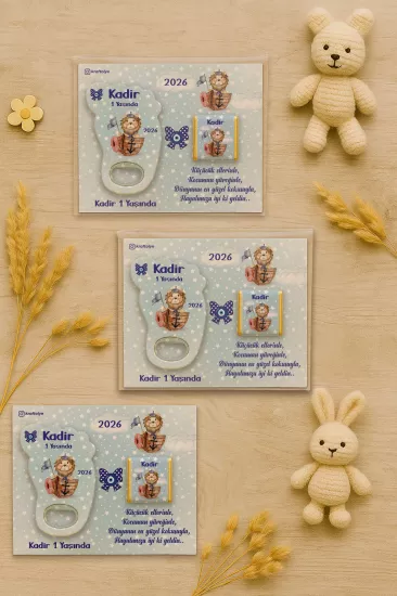 Yeni Doğan Bebek, Doğum Günü, Baby Shower, Diş Buğdayı Hediyesi Çikolatalı Ayak İzi Açacak Magnet