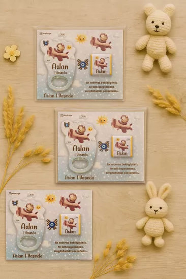 Yeni Doğan Bebek, Doğum Günü, Baby Shower, Diş Buğdayı Hediyesi Çikolatalı Ayak İzi Açacak Magnet