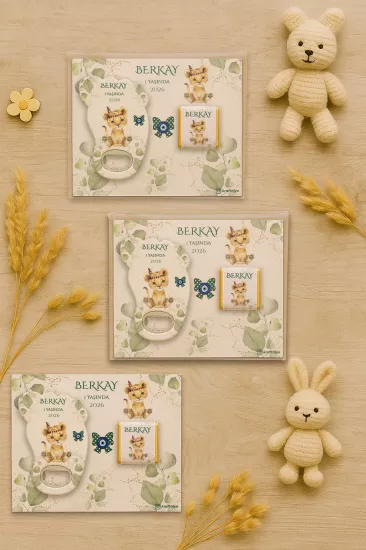 Yeni Doğan Bebek, Doğum Günü, Baby Shower, Diş Buğdayı Hediyesi Çikolatalı Ayak İzi Açacak Magnet