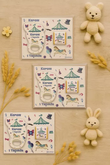 Yeni Doğan Bebek, Doğum Günü, Baby Shower, Diş Buğdayı Hediyesi Çikolatalı Ayak İzi Açacak Magnet