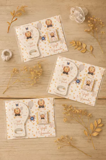 Çikolatalı Balon Açacak Magnet | Bebek Magnetleri