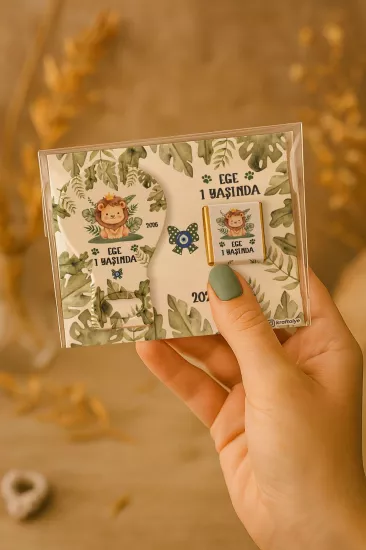 Çikolatalı Balon Açacak Magnet | Bebek Magnetleri