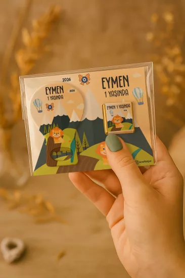 Çikolatalı Balon Açacak Magnet | Bebek Magnetleri