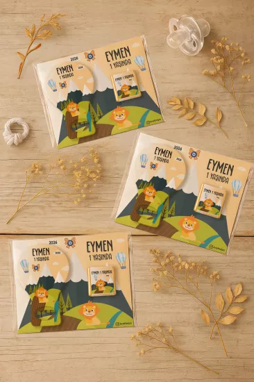 Çikolatalı Balon Açacak Magnet | Bebek Magnetleri