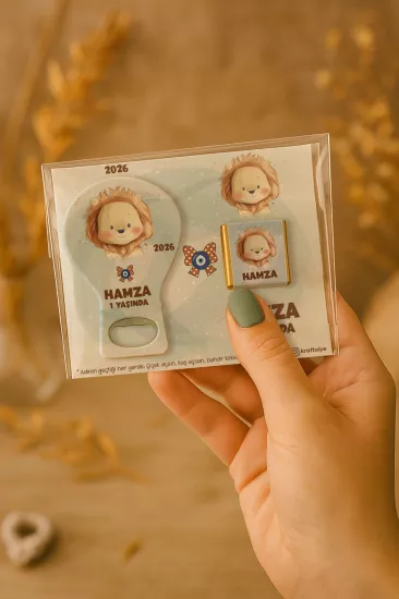 Çikolatalı Balon Açacak Magnet | Bebek Magnetleri