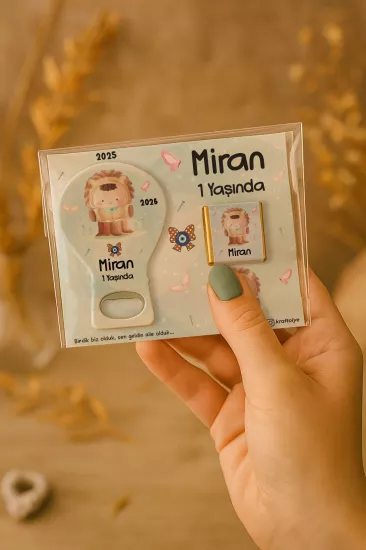 Çikolatalı Balon Açacak Magnet | Bebek Magnetleri