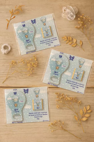 Çikolatalı Balon Açacak Magnet | Bebek Magnetleri