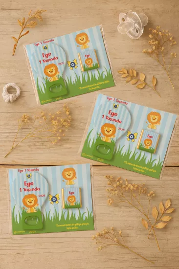 Çikolatalı Balon Açacak Magnet | Bebek Magnetleri