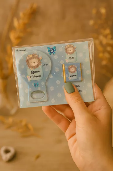 Çikolatalı Balon Açacak Magnet | Bebek Magnetleri