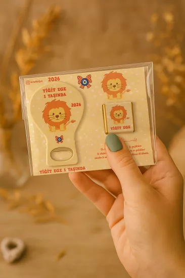 Çikolatalı Balon Açacak Magnet | Bebek Magnetleri