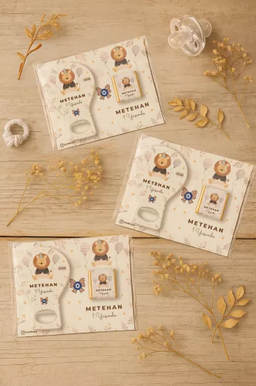 Çikolatalı Balon Açacak Magnet | Bebek Magnetleri