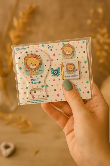 Çikolatalı Balon Açacak Magnet | Bebek Magnetleri