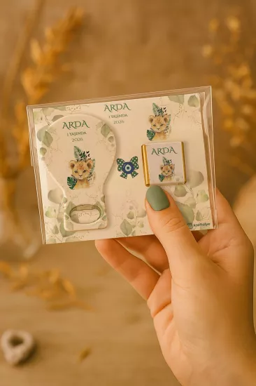 Çikolatalı Balon Açacak Magnet | Bebek Magnetleri