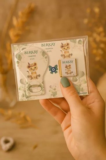 Çikolatalı Balon Açacak Magnet | Bebek Magnetleri